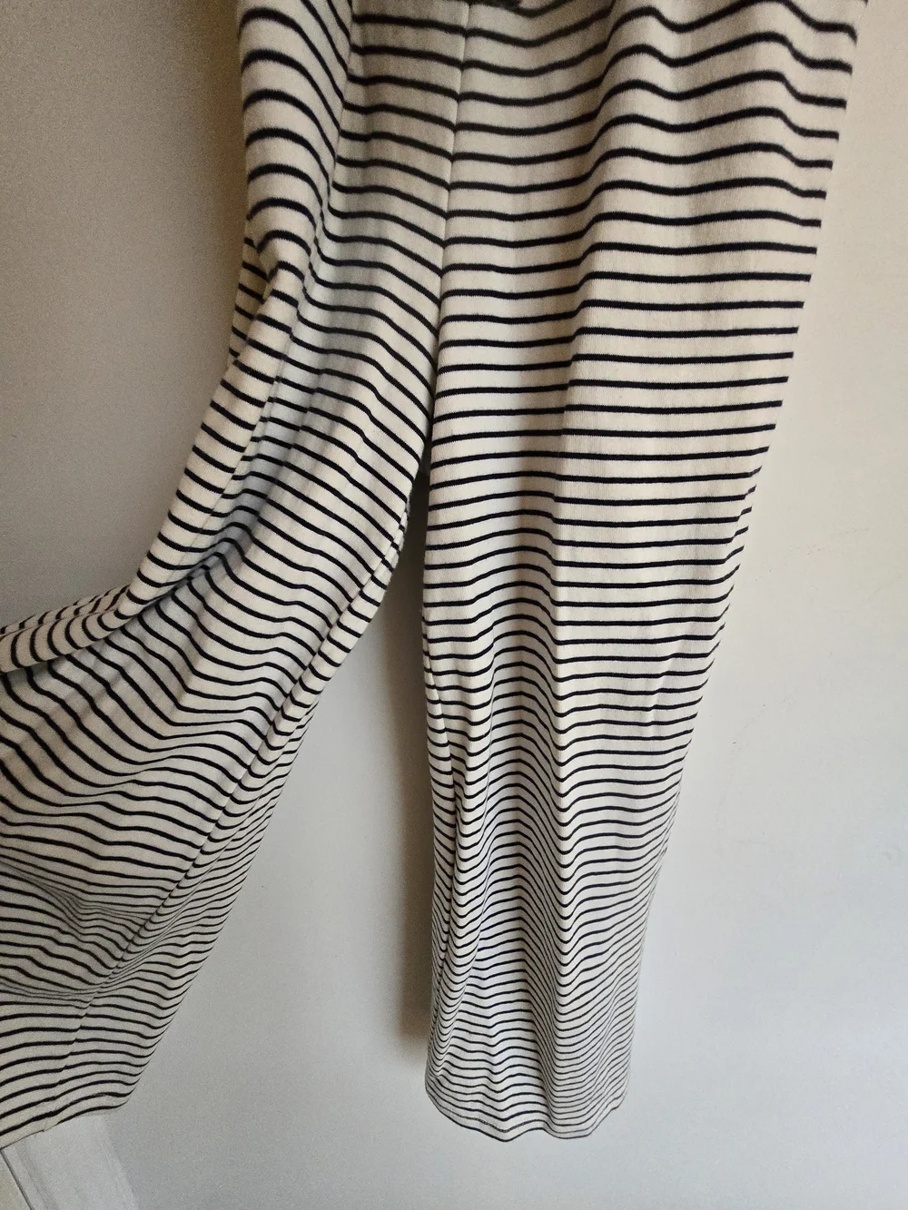 Striped Black & White Sleeveless Jumpsuit with Waist Tie